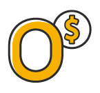 Um círculo amarelo com um cifrão dentro dele.