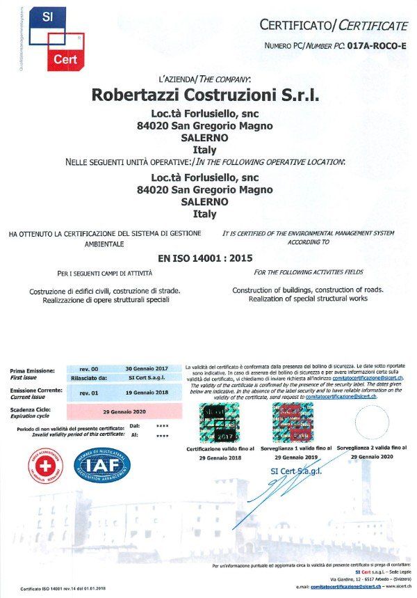 certificazioni dell'impresa