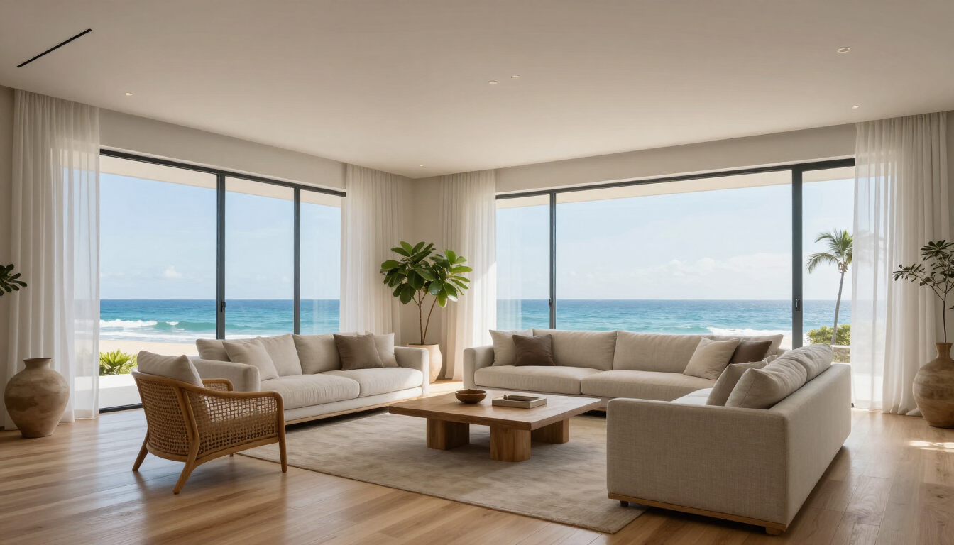 Luxury coastal apartment interior