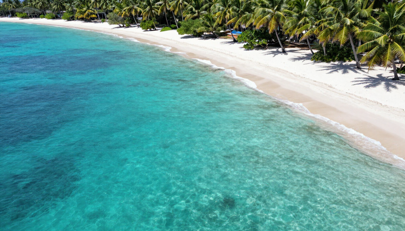 Pristine Jacaranda Beach aerial view