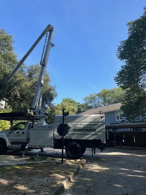 Service Truck in a Residential Area