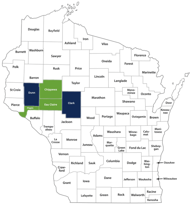 Wisconsin Map — Elk Mound, WI — Renew-It Homes LLC