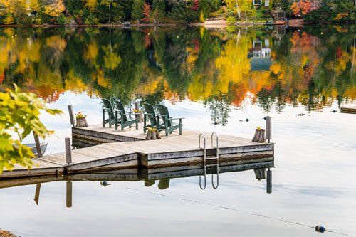 Floating Dock In Lake