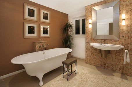 stylish and attractive bathroom with a bath tub