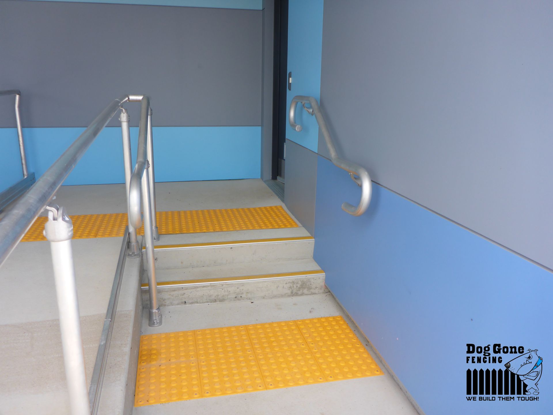 A Picture Of A Staircase With The Words Dog Gene Written On The Bottom — Dog Gone Fencing in Paget, QLD