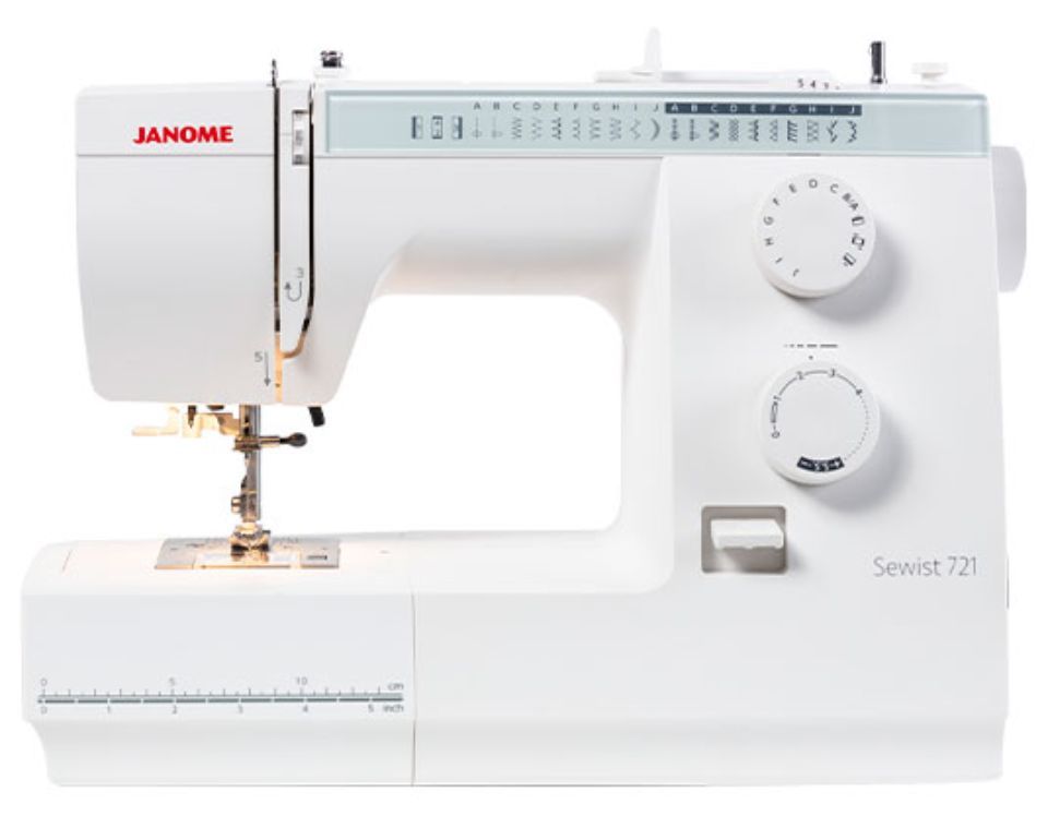 close up white sewing machine