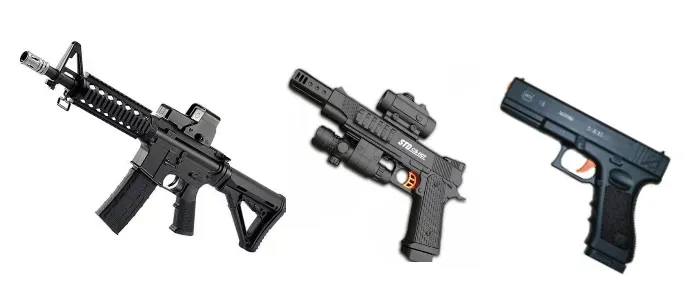 Three Black Toy Guns — Central Western Communications in Emerald, QLD