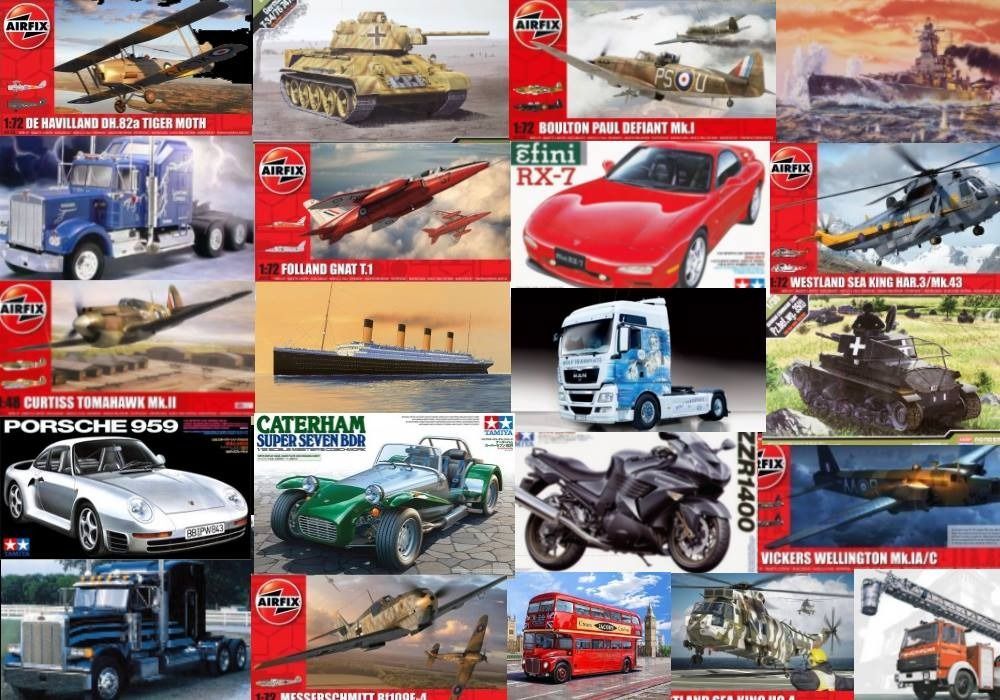 Collection of Revell Model Kit Boxes — Central Western Communications in Emerald, QLD