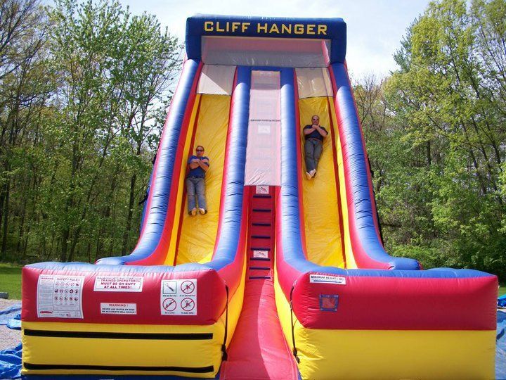 Inflatable Rentals — Cliff Hanger Slide with Two Guys in Gahanna, OH