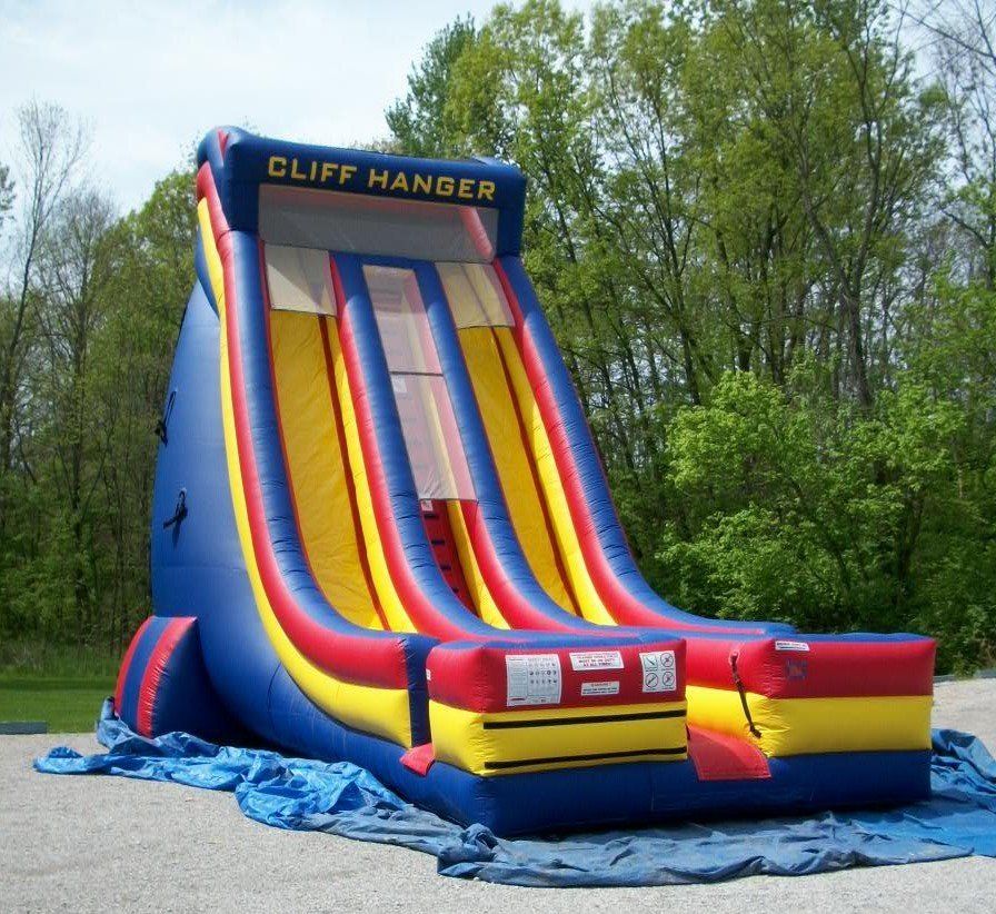 Party Rental — Cliff Hanger Slide with Blue, Red and Yellow in Gahanna, OH