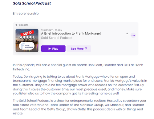 A screenshot of a podcast called sold school podcast.
