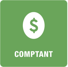 Un carré vert avec un signe dollar dans un cercle blanc et le mot paiement.