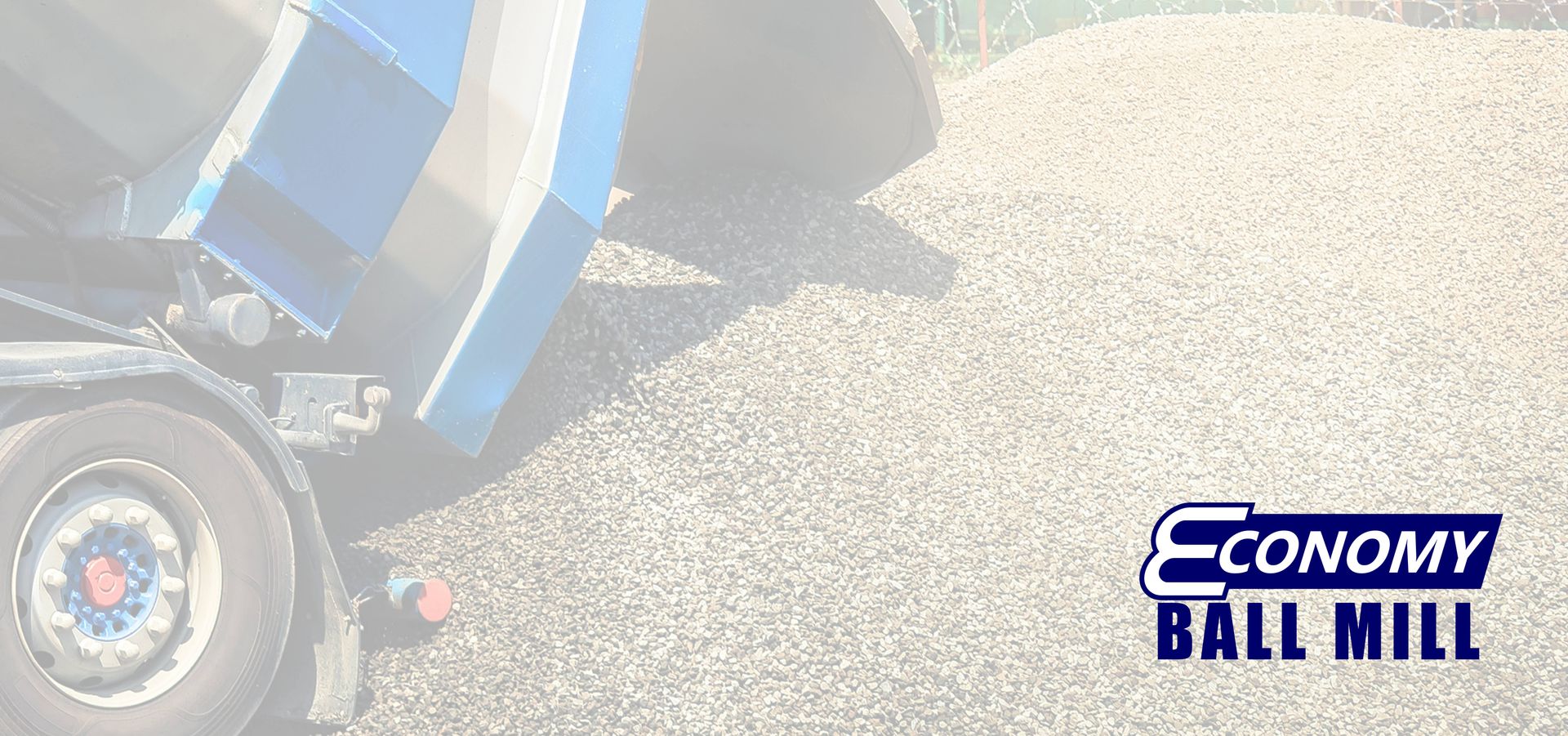 A close-up of limestone aggregate unloading from a truck at Economy Ball Mill near Tollesboro, Kentucky (KY)