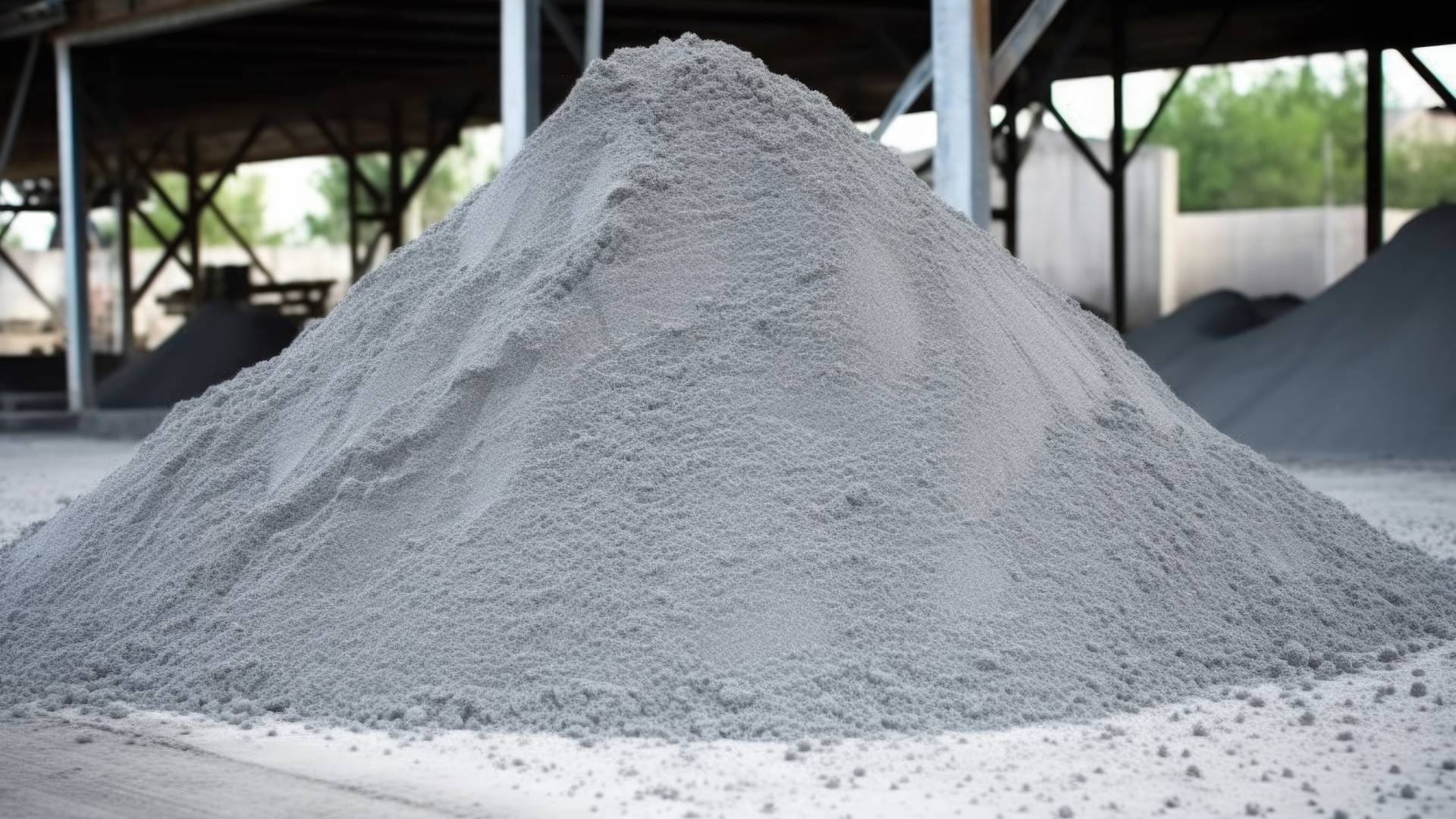 A pile of fly ash after being processed by a ball mill near Tollesboro, Kentucky (KY)