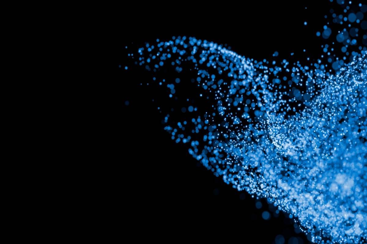 Abstract image of particles in fluid simulating wet grinding near Tollesboro, Kentucky (KY)