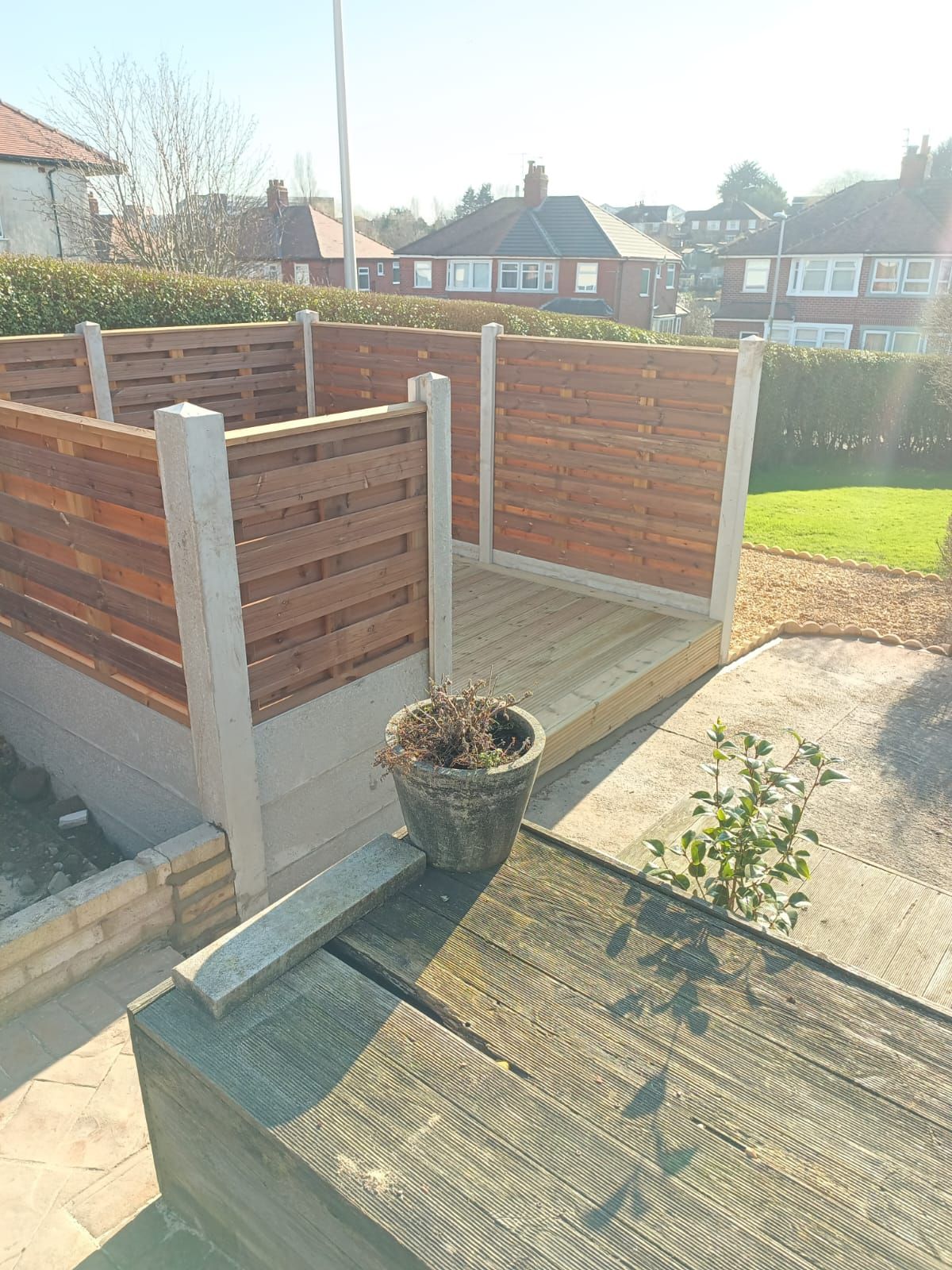 Enclosed timber decking and Neuvo panels