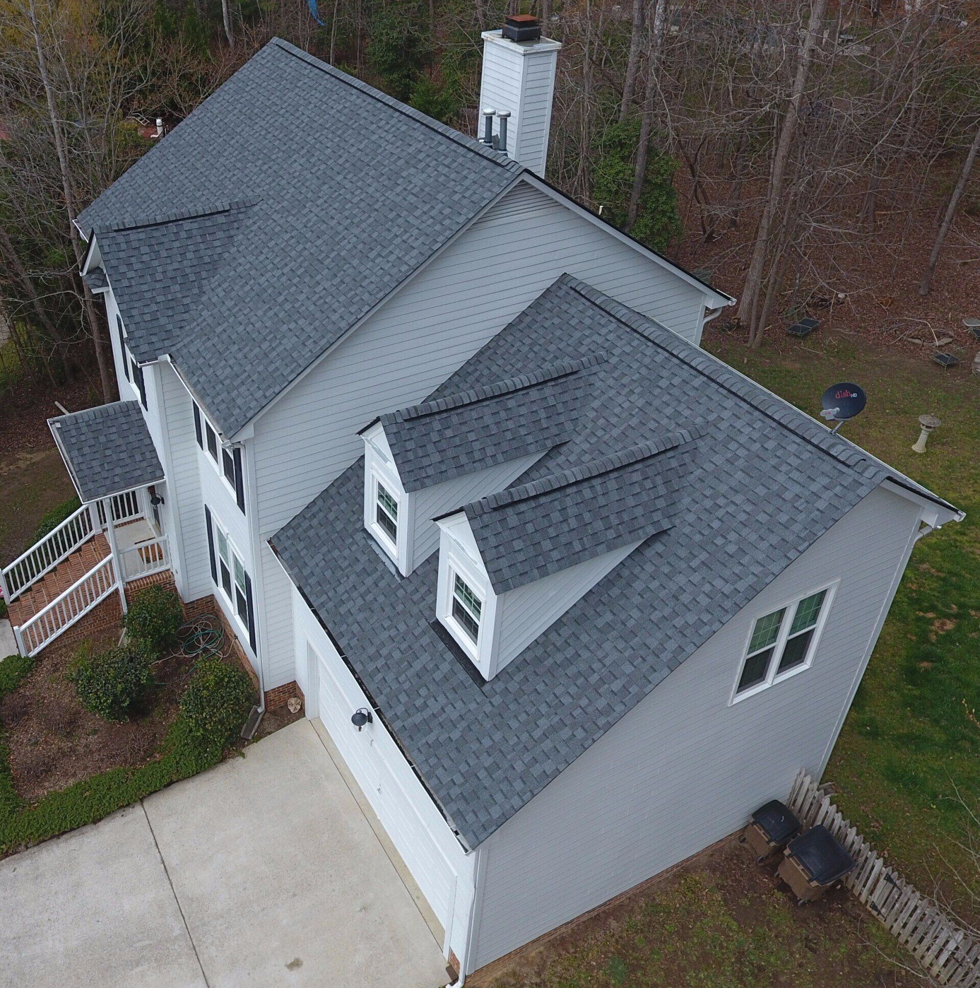 Pewter roof installed by Raleigh Residential Exteriors