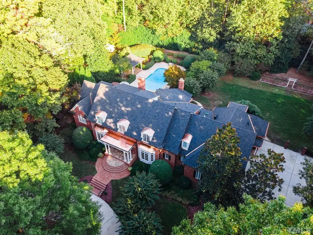 Aerial Image of new roof installation in Raleigh, NC