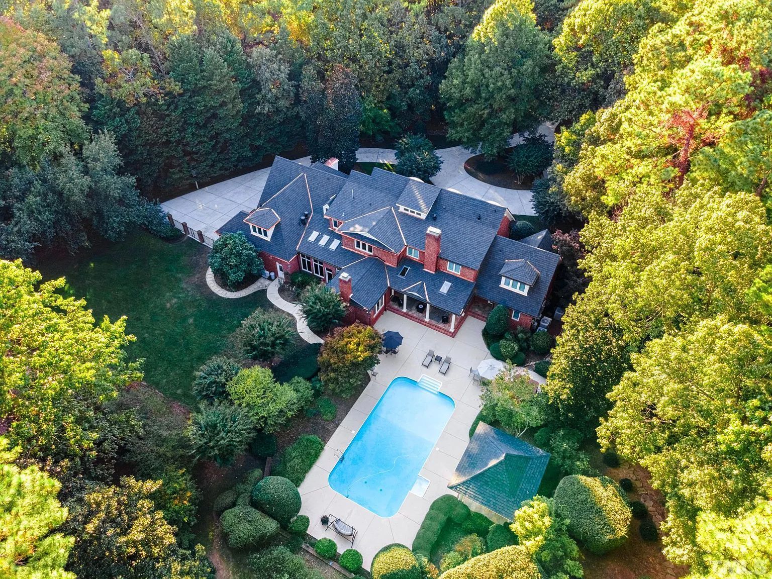 Aerial Image of new roof installation in Raleigh, NC