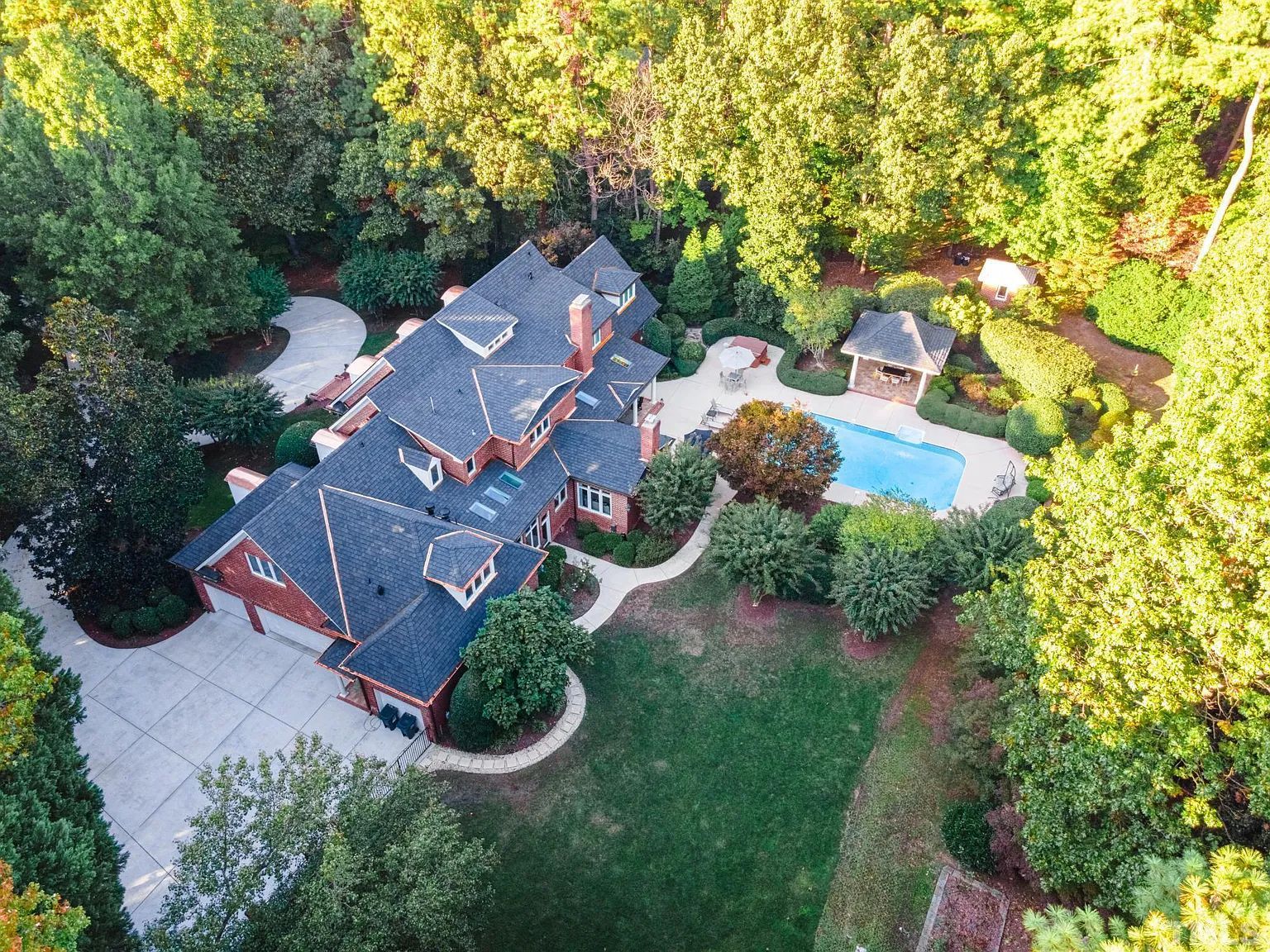 Aerial Image of new roof installation in Raleigh, NC