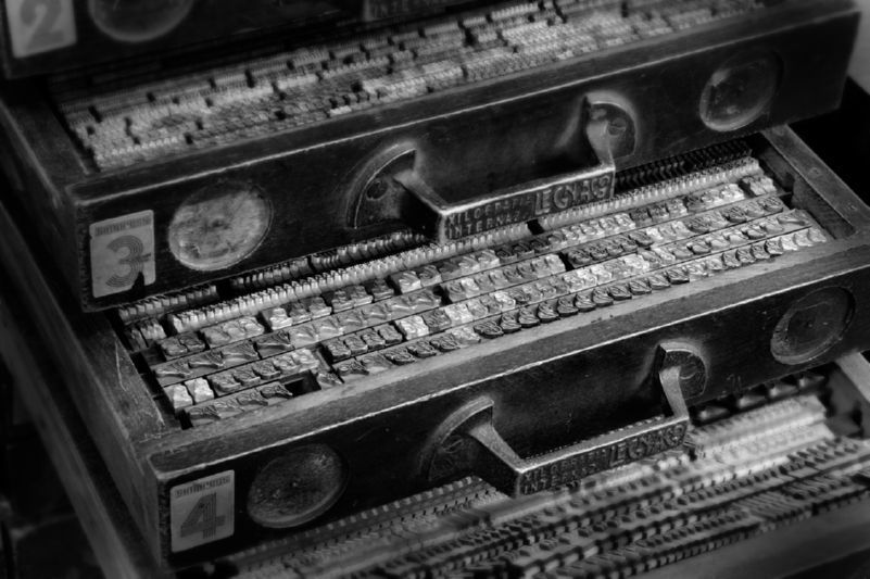 Strumenti tipografici d'epoca