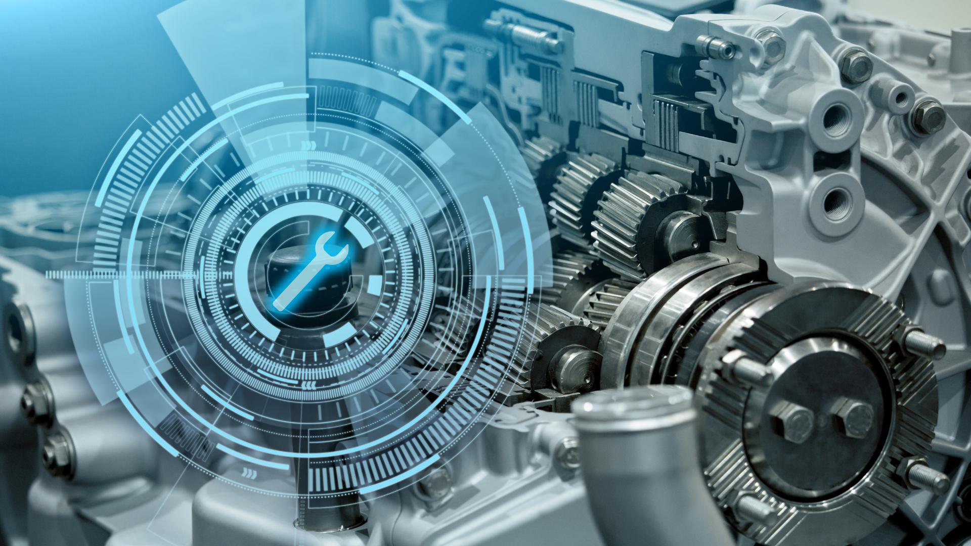 A close up of a machine with a wrench in the middle of it.