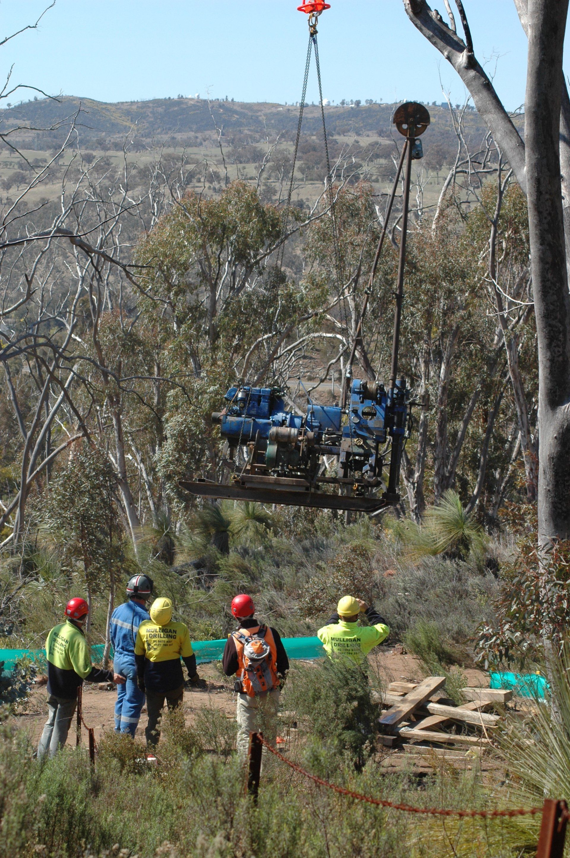 Dumping of soil with the help of machine