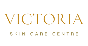 Logo: "VICTORIA" in brown above "SKIN CARE CENTRE" in dark gray.
