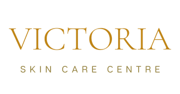 A logo for victoria skin care centre on a white background.