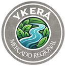 Un logotipo para Ykera Mercado Regional con un río y hojas.