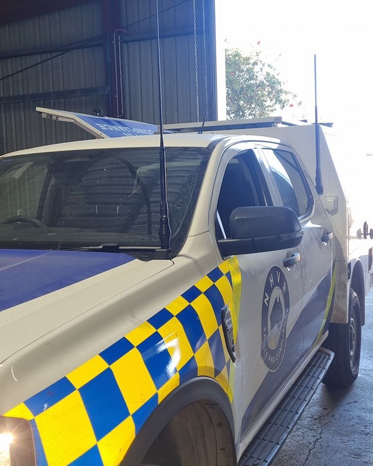 Police Vehicle with Blue and Yellow Checkered Pattern — Sparky's 4x4 Auto Electrical In Gunnedah, NSW