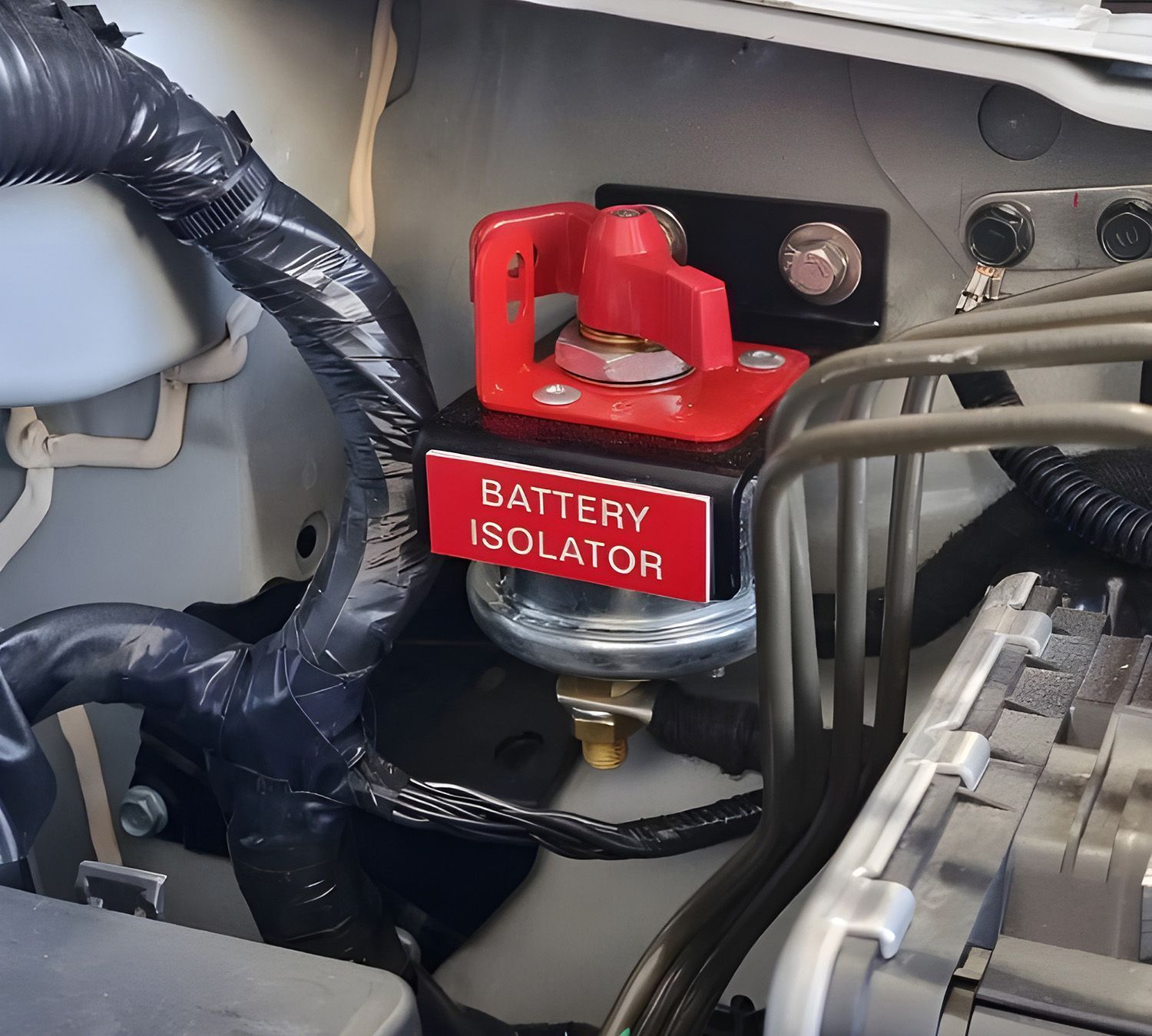 Red Battery Isolator Installed — Sparky's 4x4 Auto Electrical In Taminda, NSW