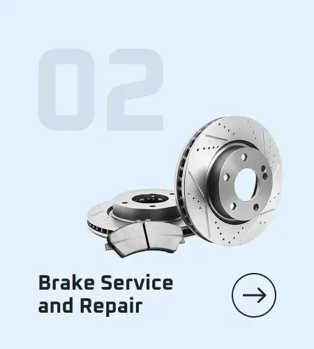 Brake service and repair illustration with brake rotors and pads, and number 