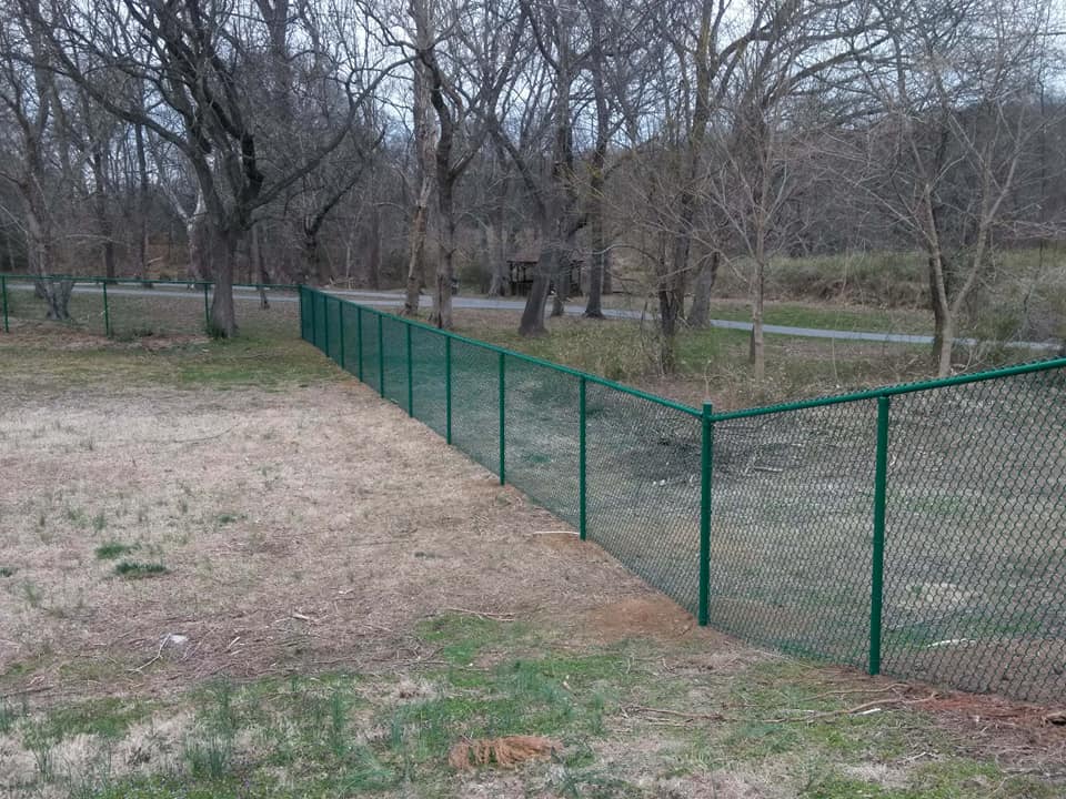 Green Vinyl Coated Chain — Hickory, NC — Fister Fence of Hickory LLC