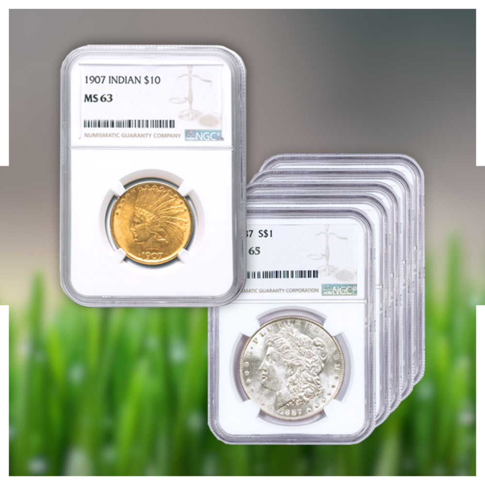 A stack of coins sitting on top of each other on a table.