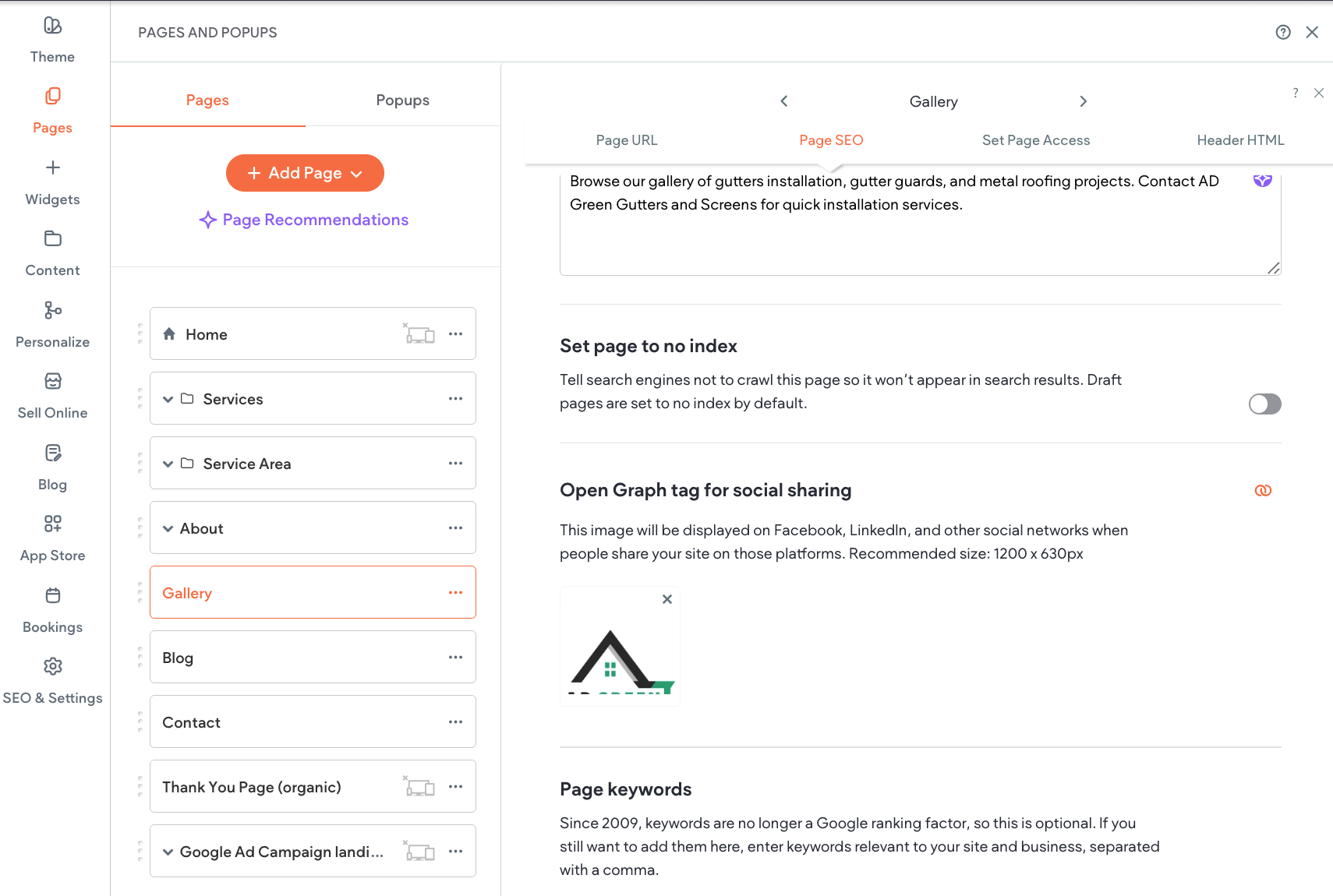 website de-indexing picture example