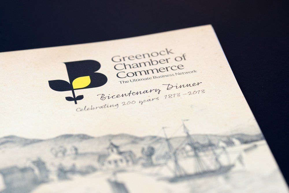 A brochure for the greenock chamber of commerce