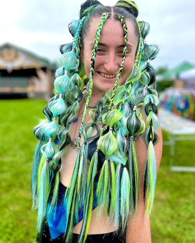 Custom made festival braids Rave & Festival Braid Bubble Extensions - Etsy main image 4
