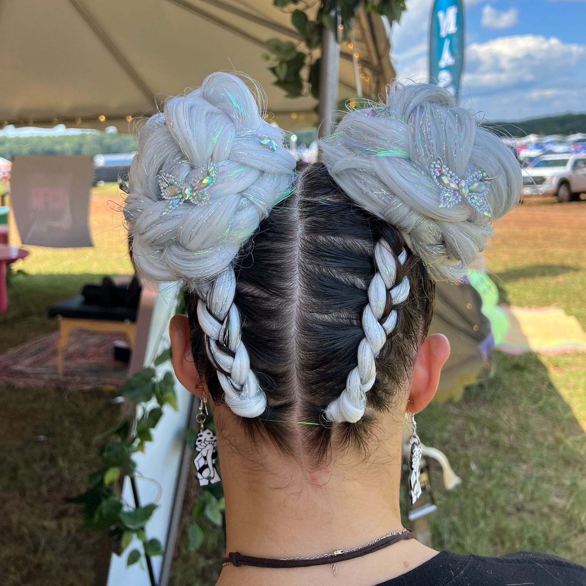 Festival hair space buns