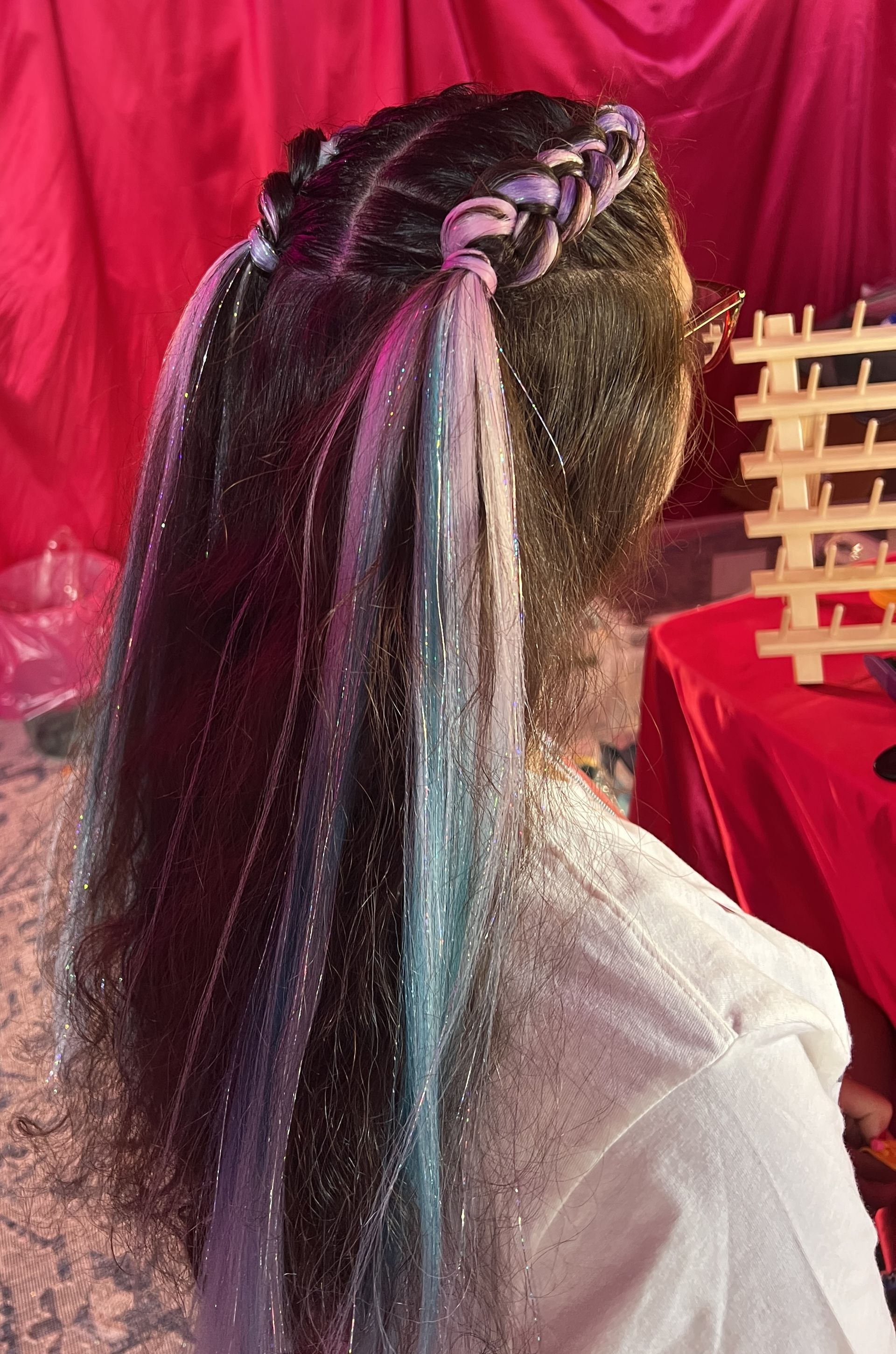 festival braids half up half down