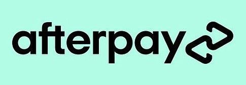 The afterpay logo is on a green background.