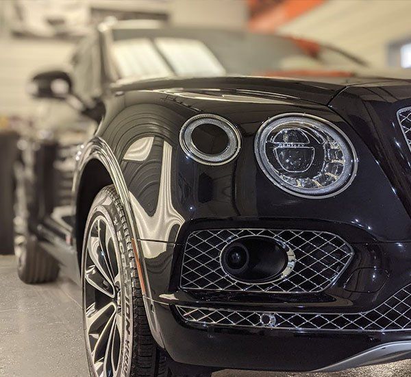 front view of a ceramic-coated vehicle