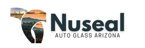 The logo for nuseal auto glass arizona is shown on a white background.