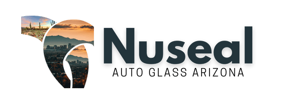 The logo for nuseal auto glass arizona is shown on a white background.