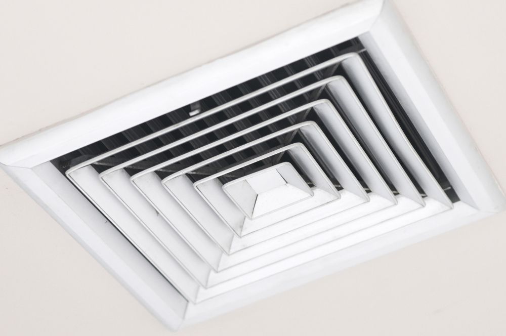 White Ceiling Air Vent With Layered Square Design — Craig Stewart Electrical in East Wagga Wagga, NSW