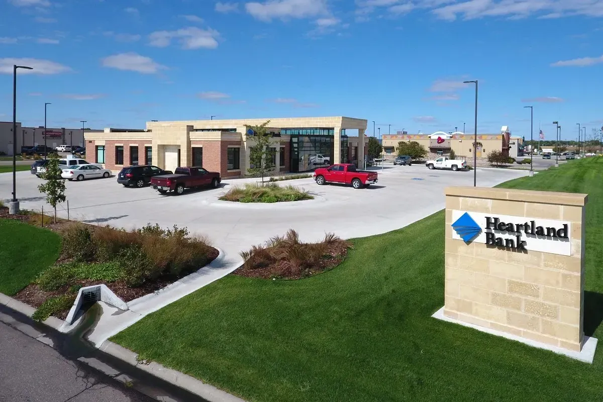 An aerial view of Heartland Bank