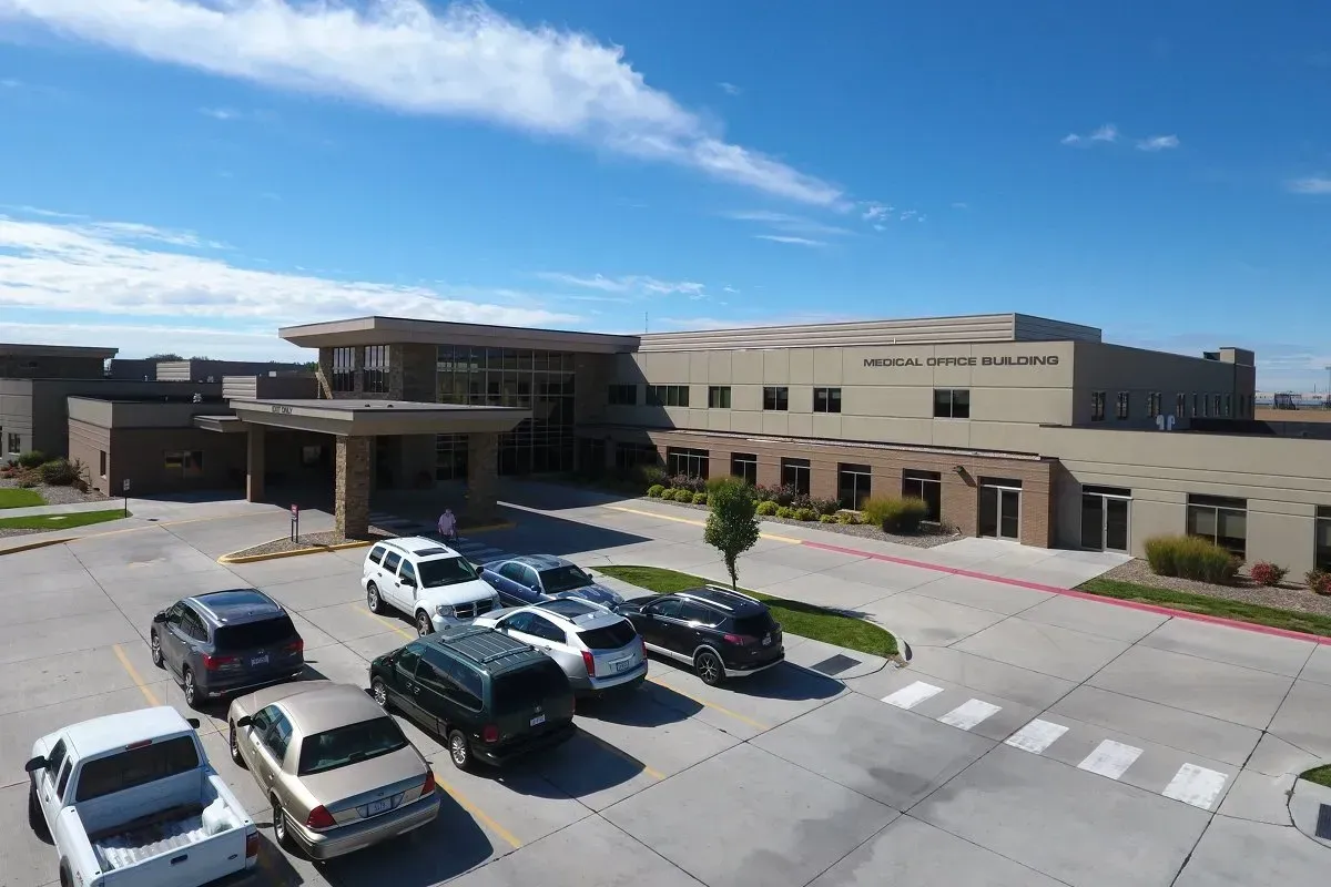 An aerial view of Kearney regional medical center