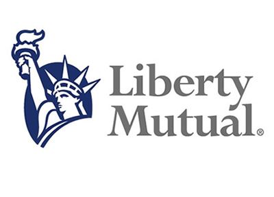 Liberty Mutual logo with the Statue of Liberty icon and gray text on a white background