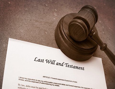 Probate Litigation — Legal Gavel on Last Will and Testament Document in San Diego, CA