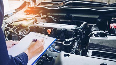 Automatic Transmission Service — Technician Checking the Front Engine in Houston, TX